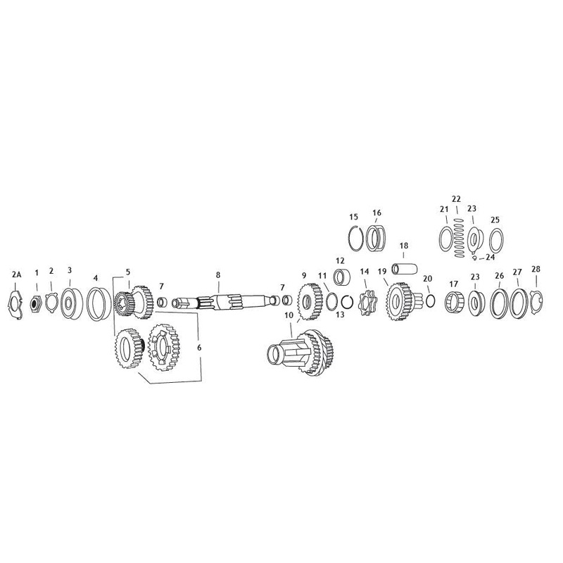 Andrews Mainshaft for 4-Speed Big Twin (8) 208700
