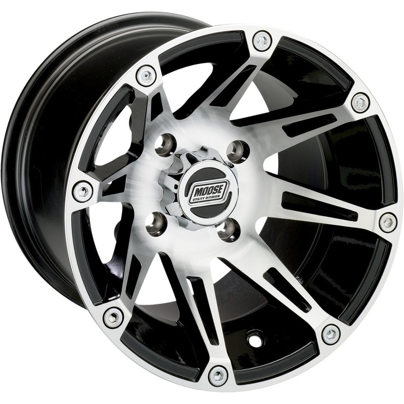 Moose Utility 387X Wheel – 12×8 – 4+4 Offset – 4/136 – Machined/Black 387MO128136BW4