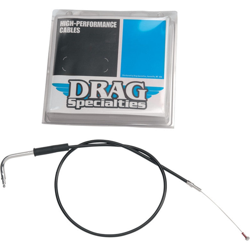 Drag Specialties Alternative Length Black Vinyl Throttle Cable – 43 1/2in. 4332104B