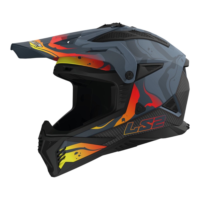 LS2 MX708 FAST II HELMET – DARK GREY/RED XS
