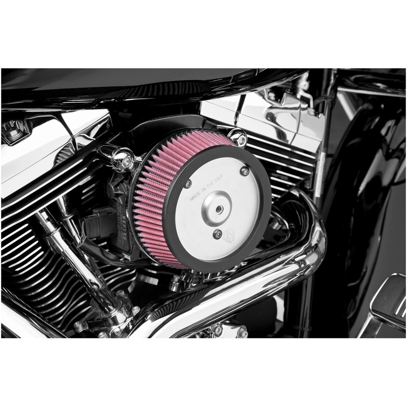 Arlen Ness Big Sucker Stage I Air Filter Kit – Chrome Backing Plate – Red Filter 18-512