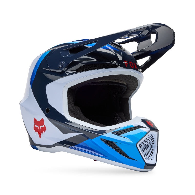 FOX 2025 V3 FADE HELMET – WHITE/BLUE XS