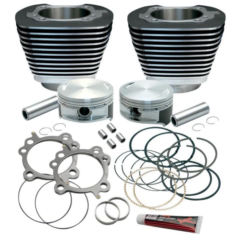 S&S Cycle 3 7/8in. Cylinder/Piston Kit for S&S 106in. Stroker – 10.5:1 Compression – Black Powder-Coat 910-0203