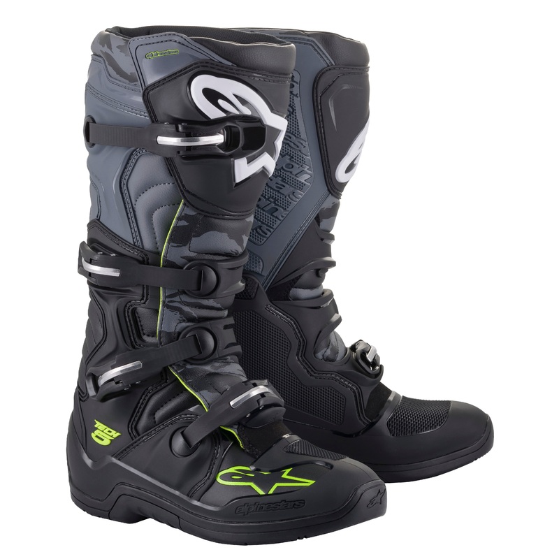 alpine star 482-32107 Tech 5 Boots Blk/Cool Grey/Ylw Fluo Sz 07