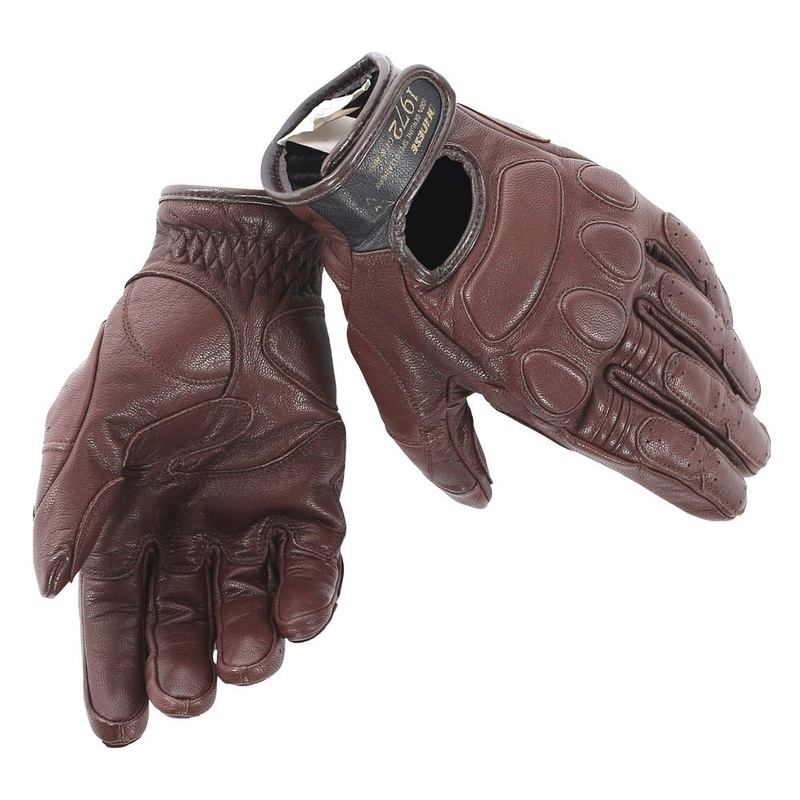DAINESE BLACKJACK UNISEX LEATHER GLOVES – DARK BROWN XS