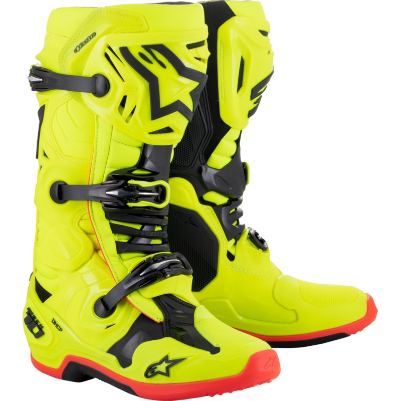 alpine star 482-13307 Tech 10 Boots Ylw Fluo/Blk/Red Fluo Sz 7