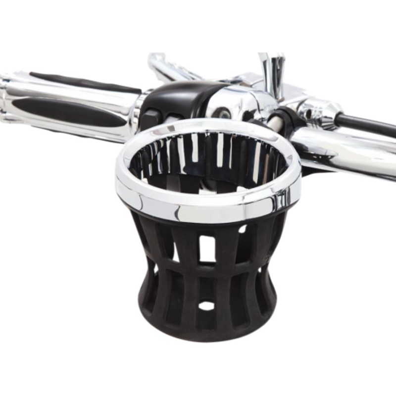 Ciro Drink Holder with 7/8in. and 1in. Handlebar Mount – Black 50413