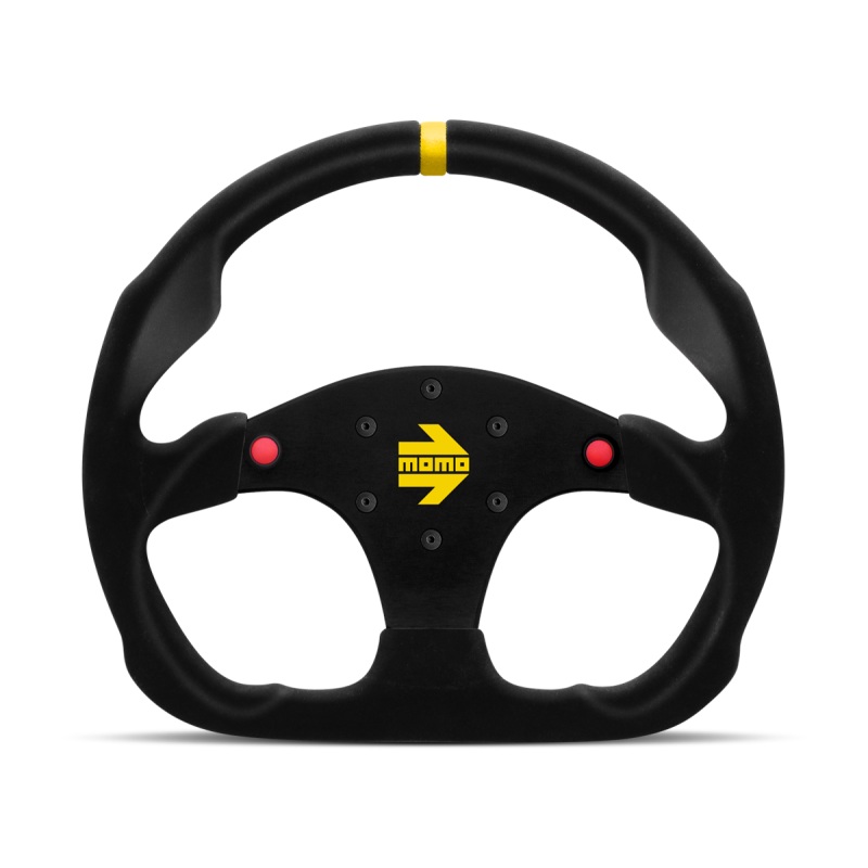 Momo MOD30 Buttons Steering Wheel 320 mm –  Black Suede/Black Spokes/1 Stripe