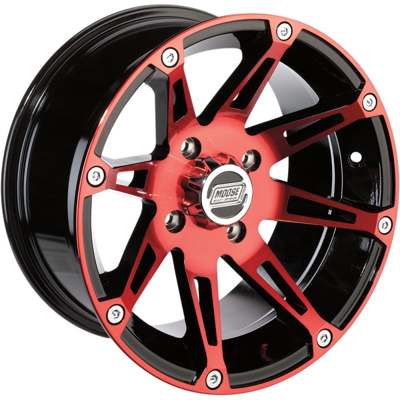 Moose Utility 387X Wheel – 12×8 – 4+4 Offset – 4/156 – Red 0230-0814