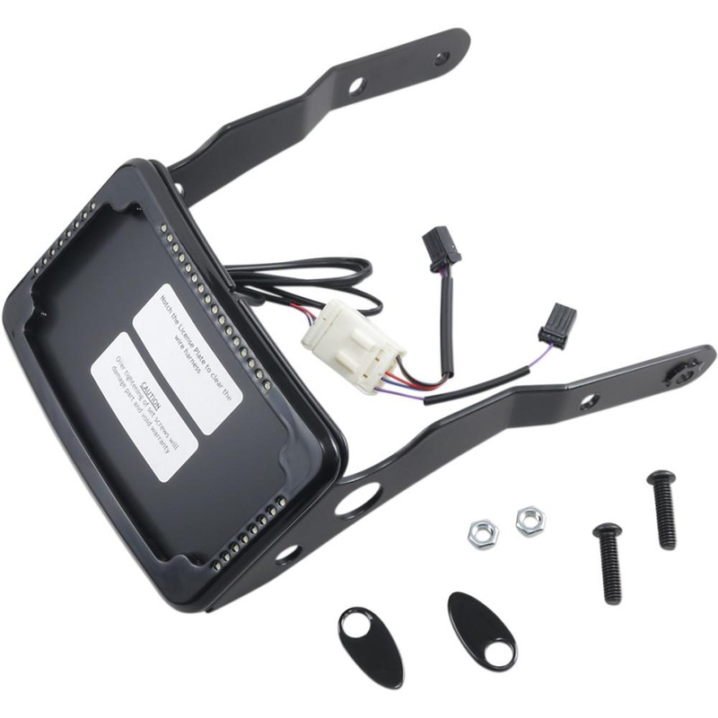 Cycle Visions Curved Slick Signal License Plate Frame and Mount – Black CV-4652B