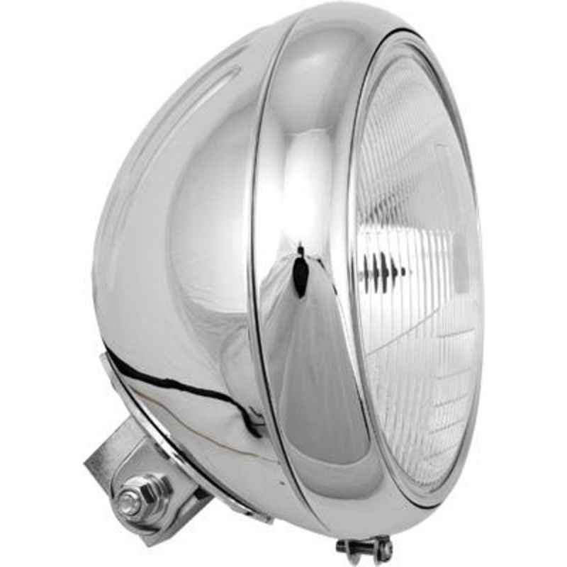 HardDrive 7in. Grooved Chrome Headlight – Bottom Mount – 12v 60/55w H4 L20-6084GD