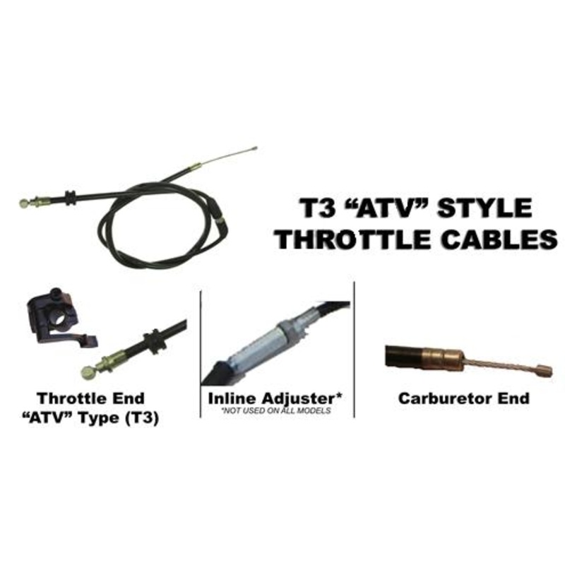Outside Distributing T3 Style Throttle Cable – Sleeve Length 31.0in. T3-310