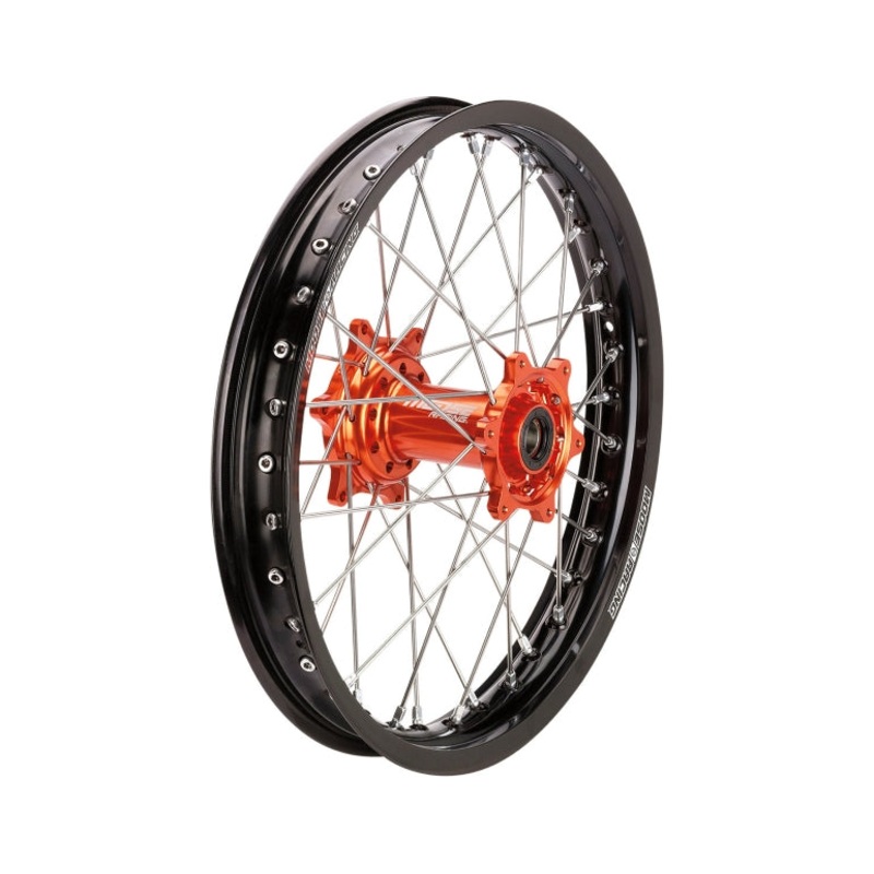 Moose Racing SX-1 Complete Rear Wheel – 19in. x 2.15in. –  Black Wheel/Orange Hub 0204-0631