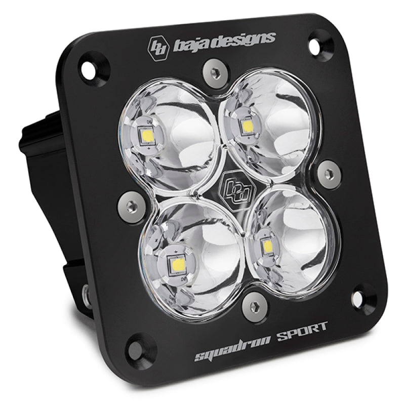 Baja Designs Squadron Sport Work/Scene Pattern Black Flush Mount LED Light Pod – Clear