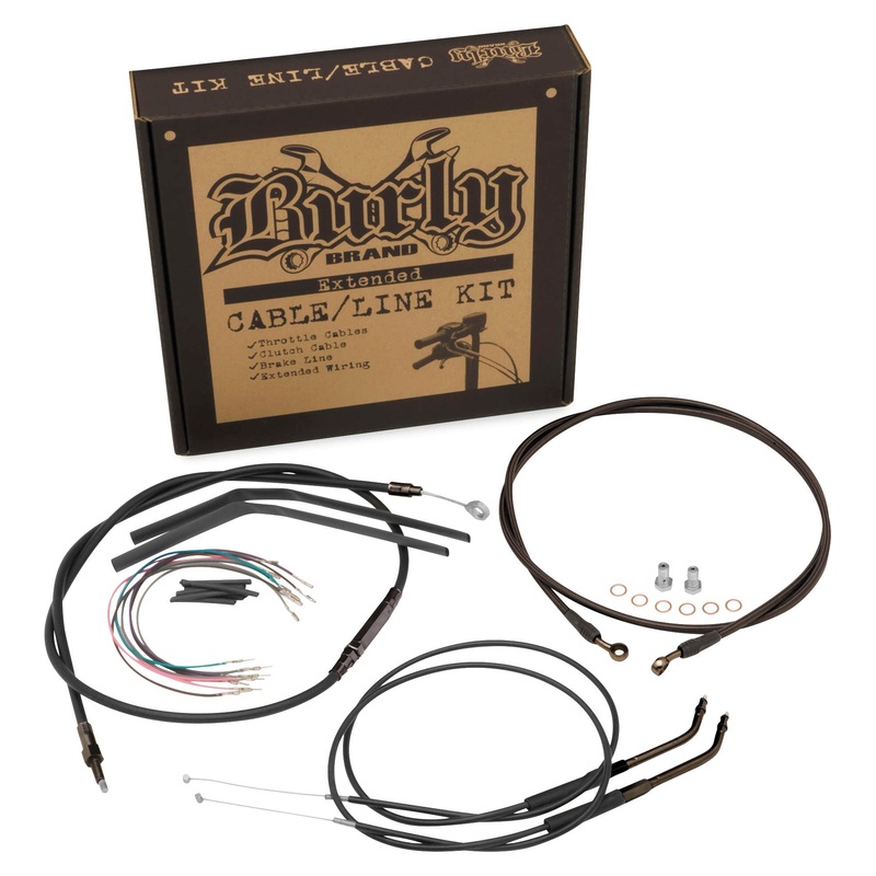 Burly Brand Black Vinyl Handlebar Cable & Brake Line Kit for Jail Bars – 10in. B30-1146