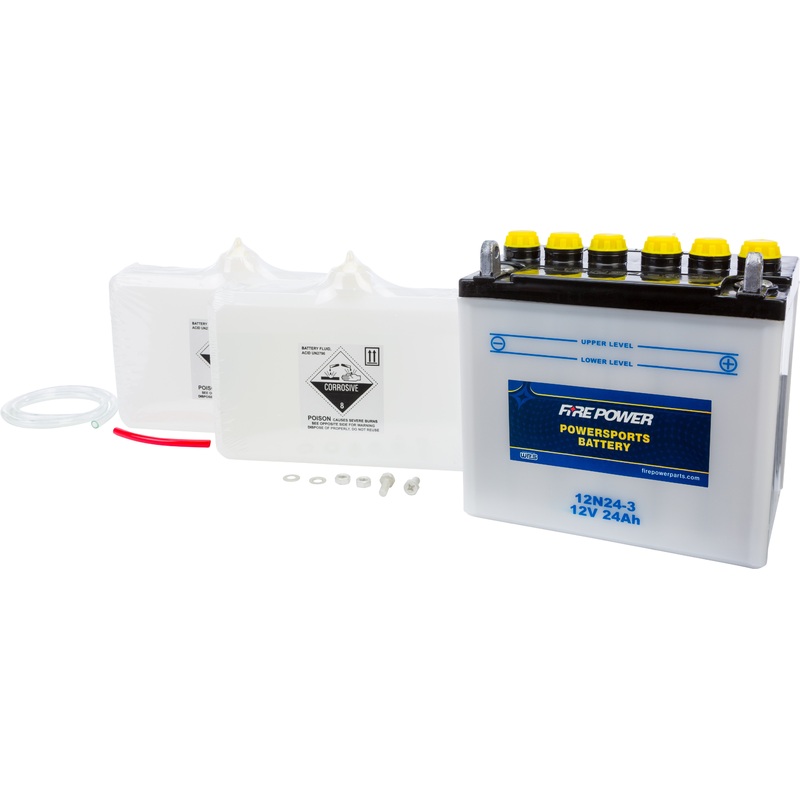 Fire Power Conventional 12V Standard Battery with Acid Pack 12N24-3
