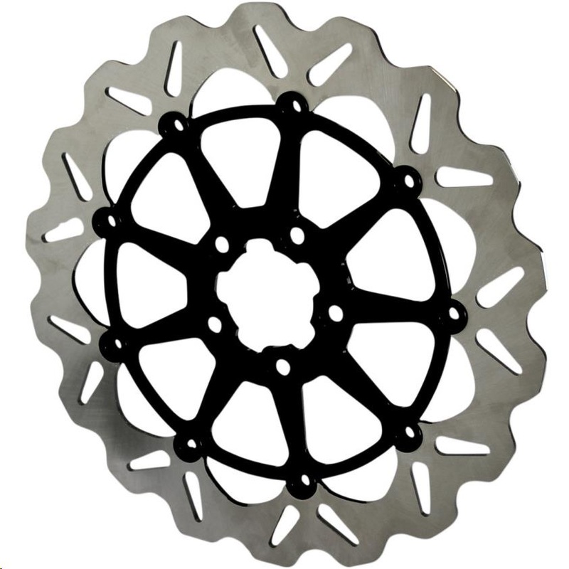 Galfer Brakes Front Brake Wave Rotor – 13in. – Full Floating with Black Aluminum Carrier DF680CWSS-B