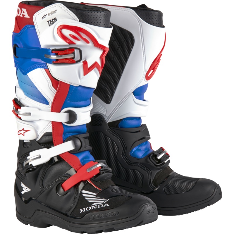 alpine star 482-48613 Honda Tech 7 Enduro Drystar Blk/Wht/Blu/Br Red Sz 13