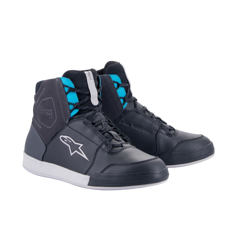 ALPINESTARS WOMENS CHROME WATERPROOF SHOES – BLACK/TURQUOISE 5