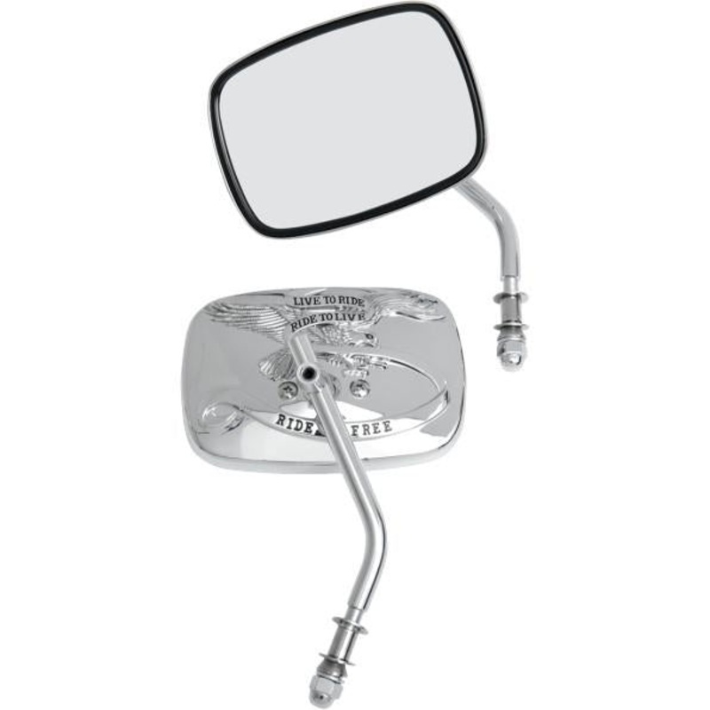Drag Specialties Live To Ride Custom Mirror – Chrome M60-0007C