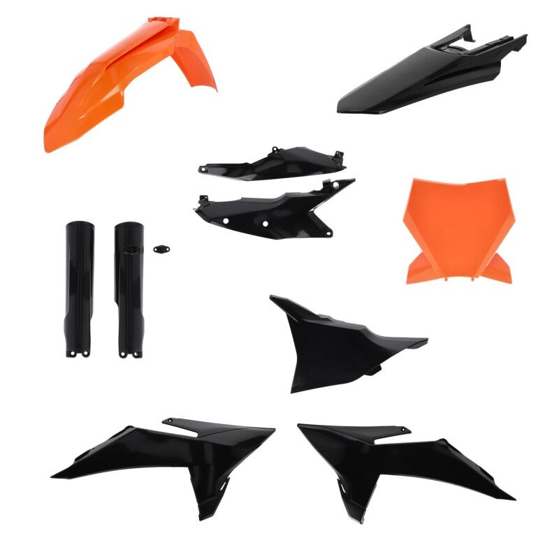 Acerbis 2025 KTM 125-450 SX/ SX-F/XC/XC-F Full Plastic Kit – Black/Orange