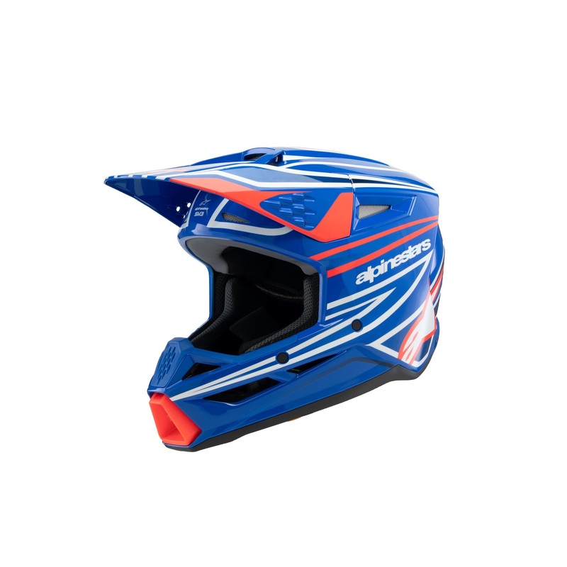 ALPINESTARS 2025 YOUTH SUPERTECH M3 WURX HELMET – BLUE RED WHITE BLACK GLOSSY S