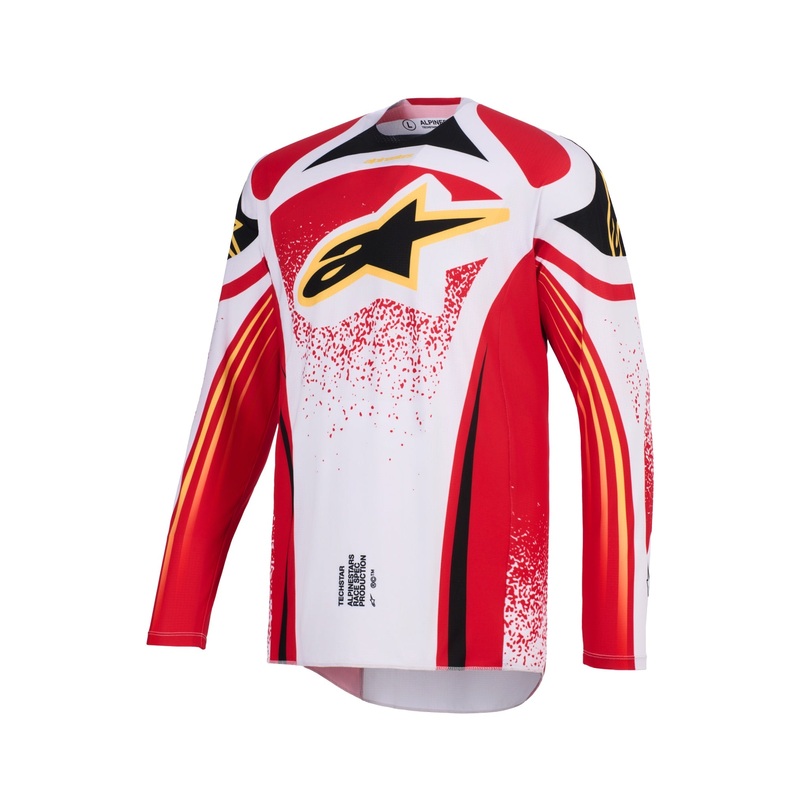 ALPINESTARS 2026 TECHSTAR NOMUR JERSEY – LIGHT GREY RED BLACK S