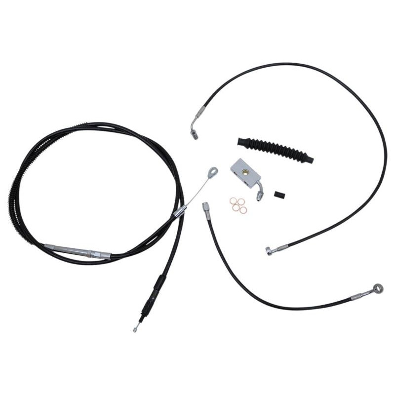 LA Choppers Cable/Brake Line Kit – 12-14in. Ape Hangers – Black LA-8152KT-13B