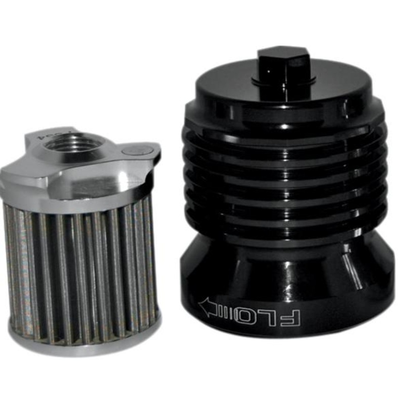 PC Racing FLO Spin On Stainless Steel Oil Filter – Black PCS4B