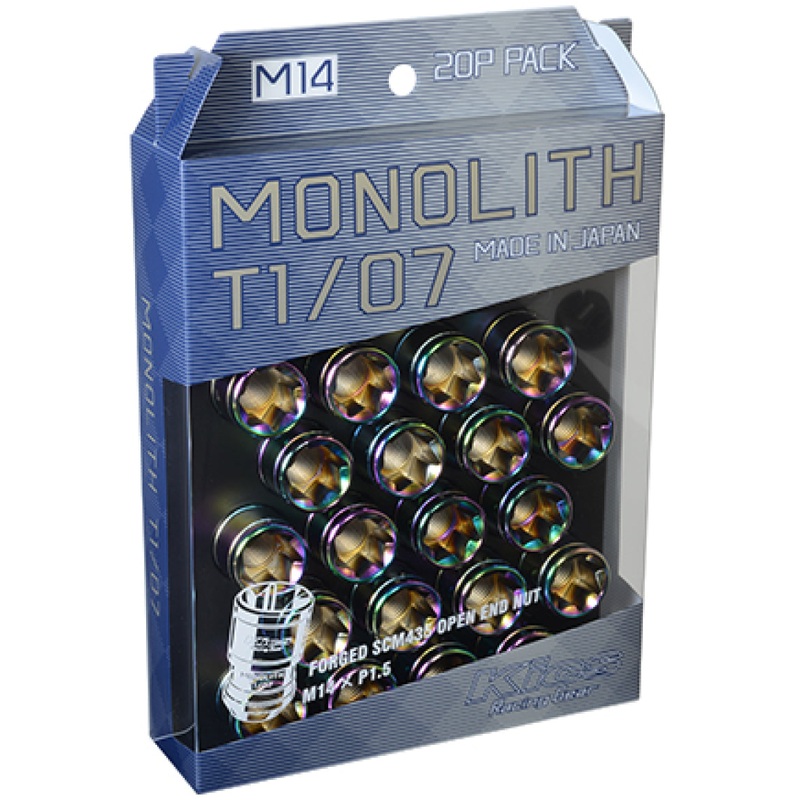Project Kics 14 x 1.5 Neochrome T1/07 Monolith Lug Nuts – 20 Pcs