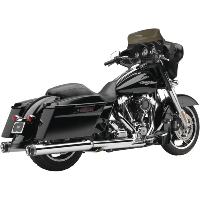 Cobra Gen 2 Neighbor Haters Slip-On Mufflers with Dual Cut –  Chrome with Black/Chrome Tip – 4in. 6276