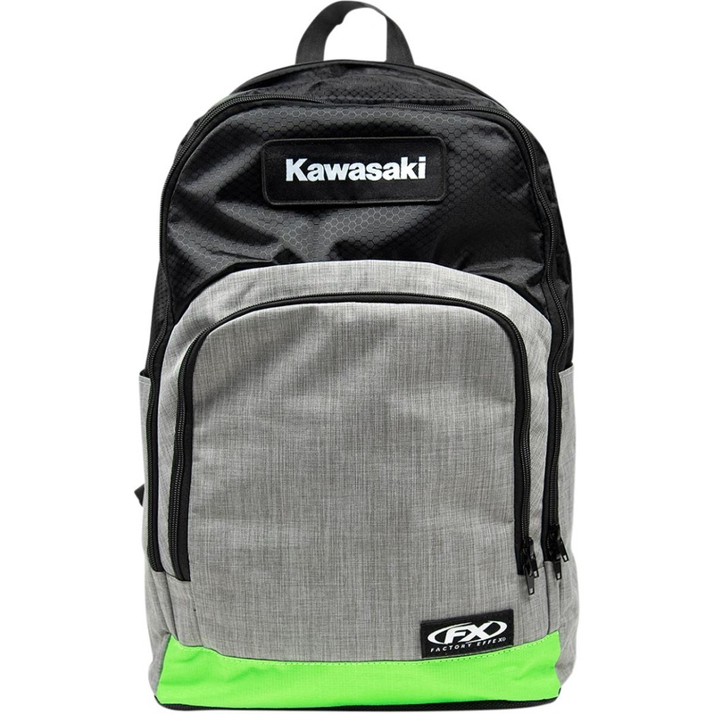 Factory Effex Kawasaki Standard Backpacks – Black/Gray/Green 23-89110