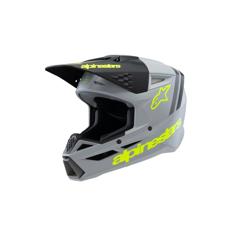 ALPINESTARS 2025 YOUTH SUPERTECH M3 RADIUM HELMET – GREY BLACK YELLOW FLUO MATT S