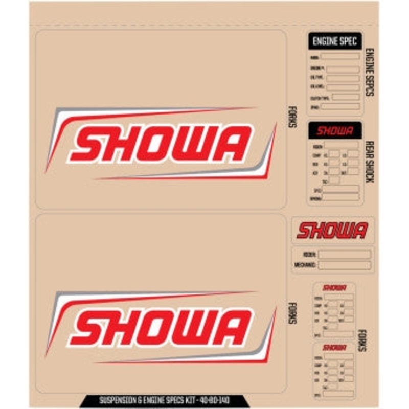 DCOR Suspension Showa Decal Kit – Red 40-80-140