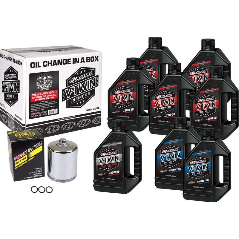 Maxima M-Eight  Synthetic Oil Change Kit with Chrome Filter 90-129018PC