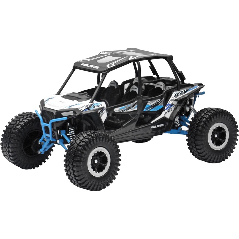 New Ray Toys 1:18 Scale ATV – Polaris RZR XP 4 Turbo Rock Crawler – Blue 57976A