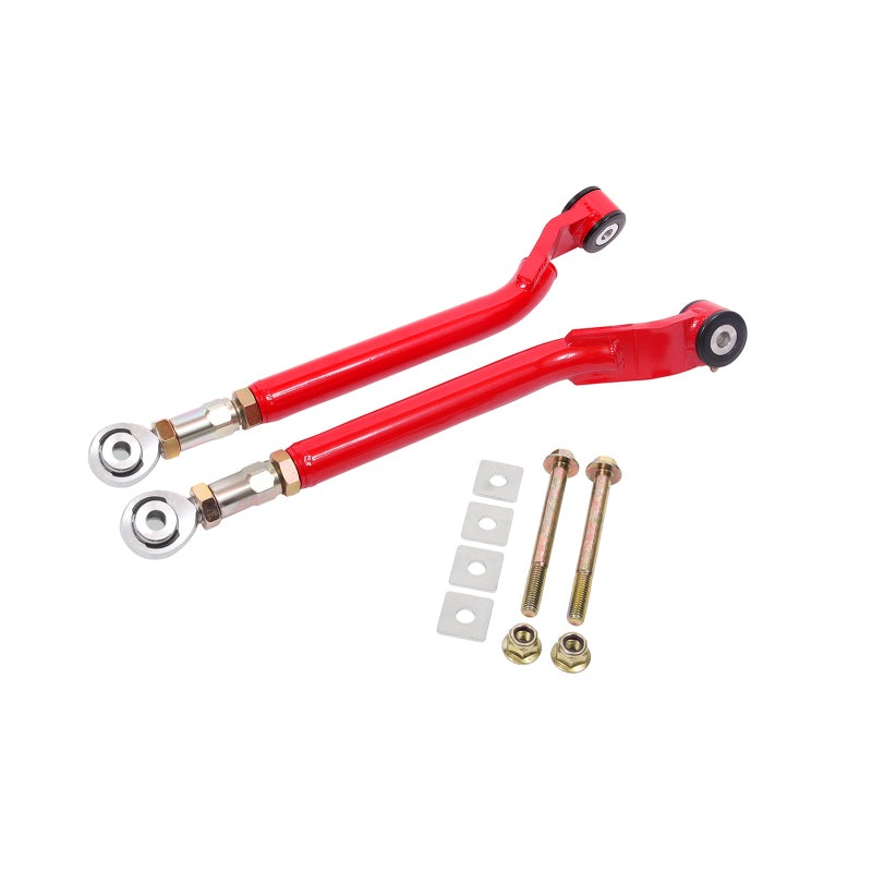 BMR 08-17 Challenger Rear On-Car Adj. Toe Rods Delrin/Rod End Combo – Red