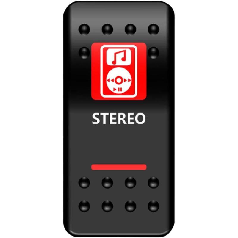 Moose Utility On/Off Rocker Switch – Stereo – Red 2106-0448