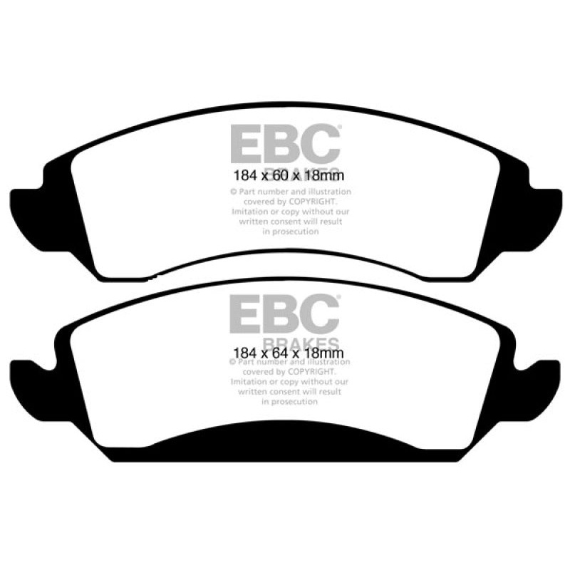 EBC 09-14 Cadillac Escalade 6.0 Hybrid Yellowstuff Front Brake Pads