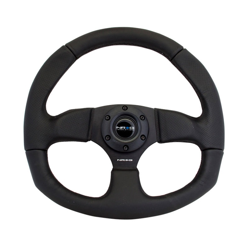 NRG Reinforced Steering Wheel (320mm Horizontal / 330mm Vertical) Leather w/Black Stitching