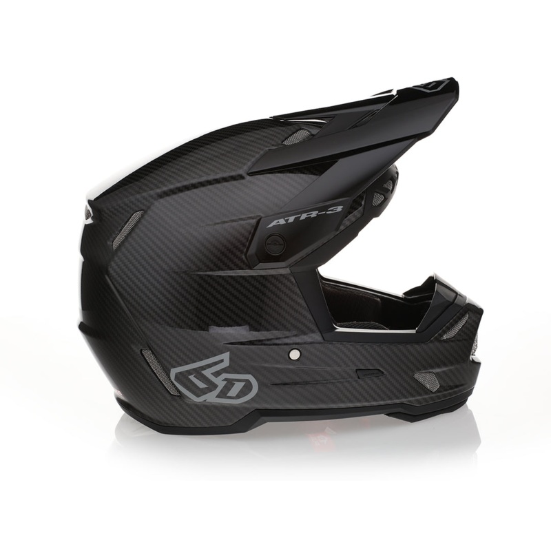 6D ATR-3 SOLID HELMET – GLOSS BLACK CARBON XS