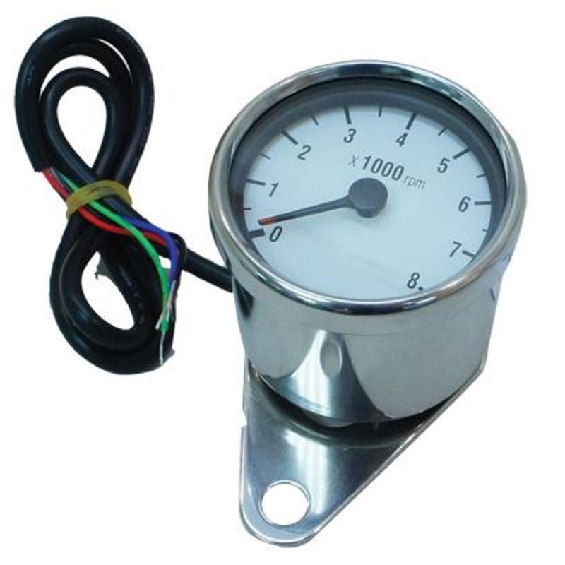 HardDrive Mini 8000rpm Tachometer – White Face 21-6910W
