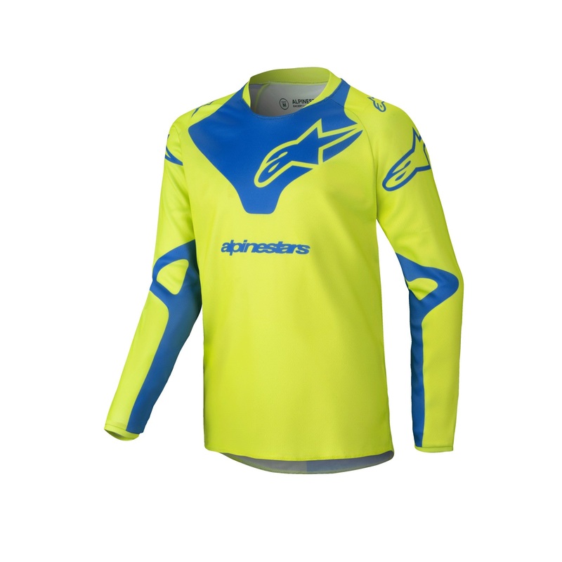 ALPINESTARS 2025 YOUTH RACER VEIL JERSEY – YELLOW FLUO BLUE S