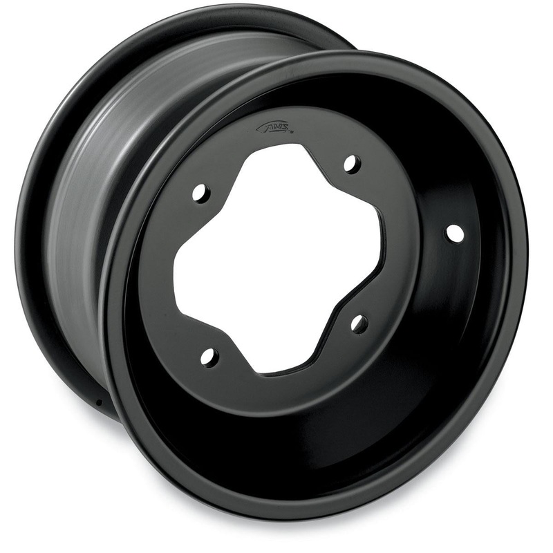 AMS Rolled-Lip Spun Aluminum Wheel – 10×5 – 3+2 Offset – 4/156 – Black 261RL105156B3