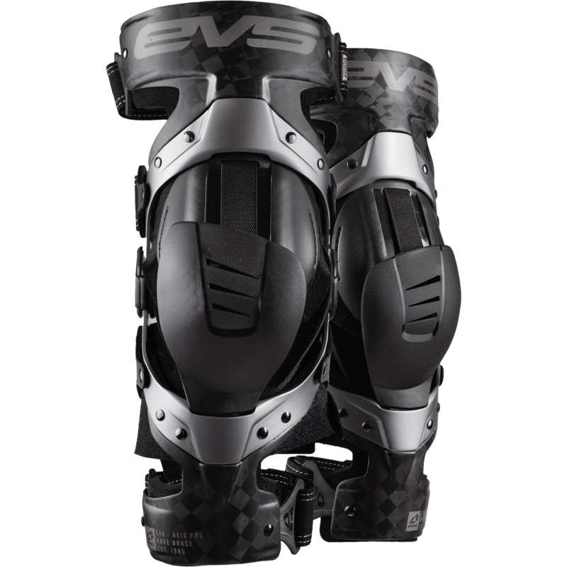 EVS 663-1186L Axis Pro Knee Brace Pair Black/Grey Lg