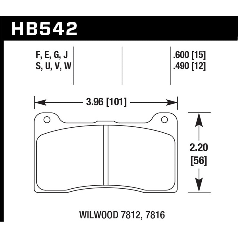 Hawk Wilwood 15mm HPS Brake Pads