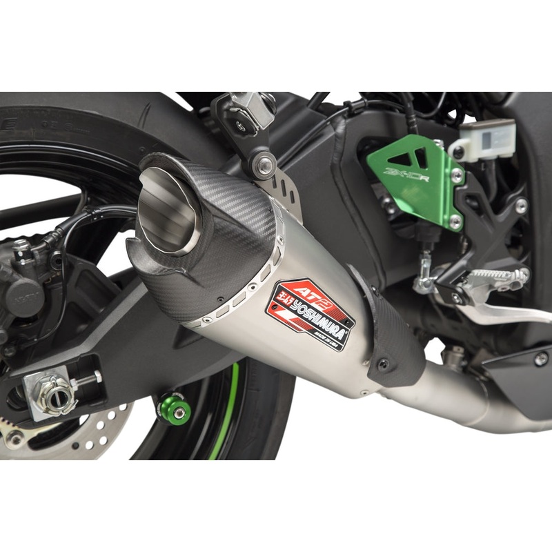 Yoshimura AT2 Race Series 3/4 Slip-On – Stainless Steel Muffler – Carbon Fiber End Cap 14183CP520