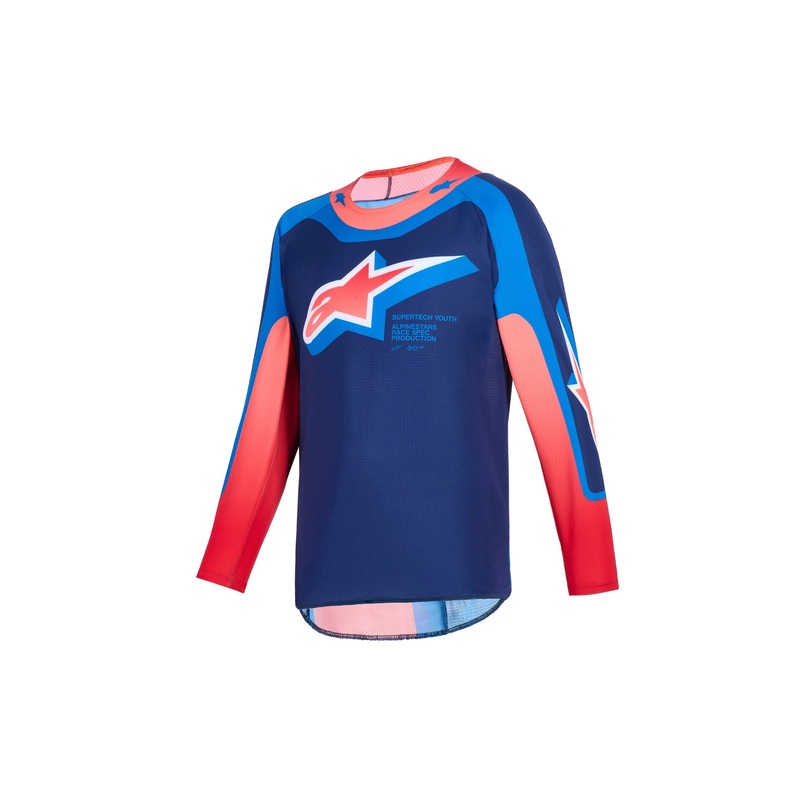 ALPINESTARS 2026 YOUTH SUPERTECH VISTA JERSEY – DARK NAVY HOT CORAL COBALT S