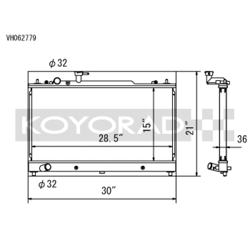 Koyo 06-08 Mazdaspeed 6 2.3L Turbo Radiator
