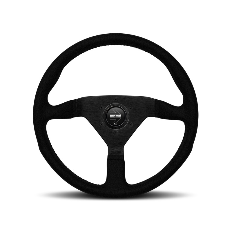 Momo Montecarlo Alcantara Steering Wheel 320 mm – Black/Black Stitch/Black Spokes